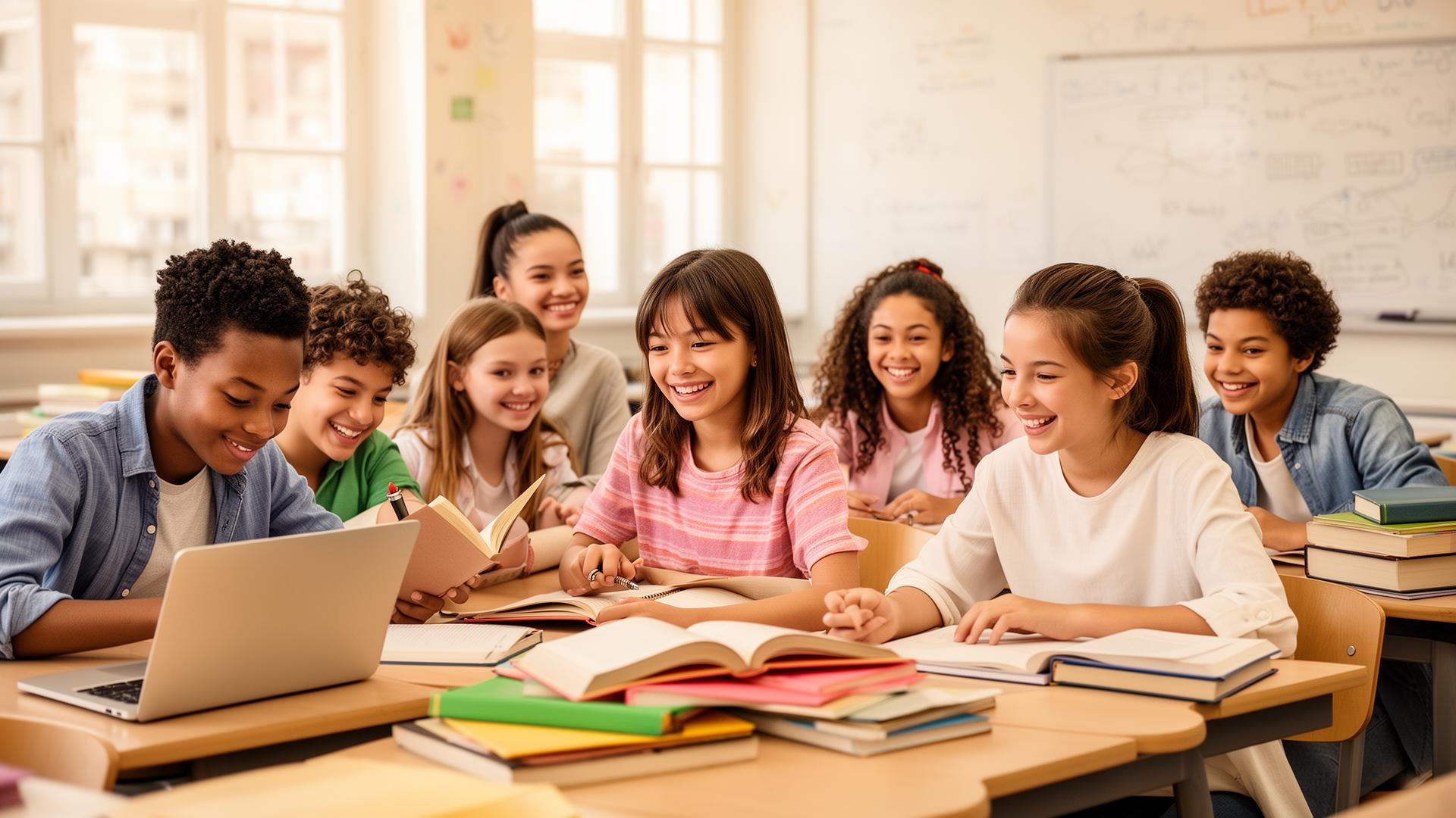 Diverse students learning together